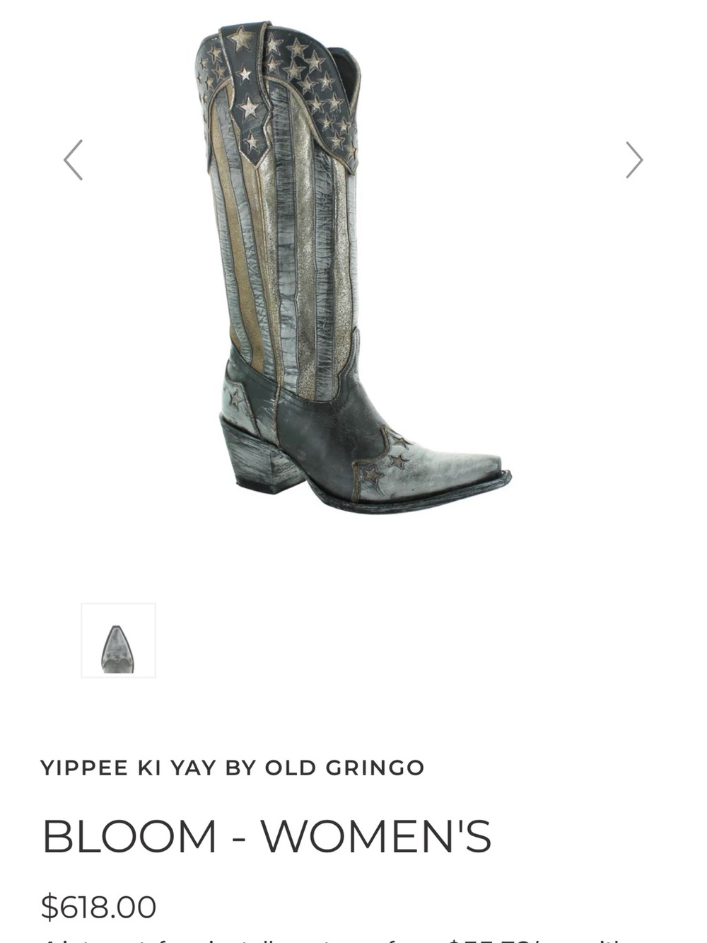 Old Gringo Brown Leather Boot with Decorative Insole